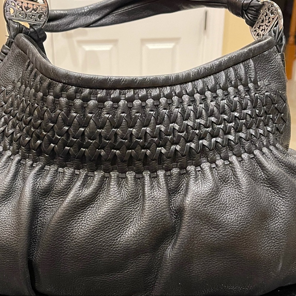 BRIGHTON Black Leather PIA Shoulder Bag - Picture 12 of 12